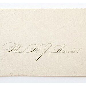 1850s-60s Hand Signed H.J. Lewis Business Card Victorian RARE Poet Boston